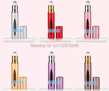 

Wholesale 100pcs 10ML Portable Metal Roller Ball Roll on Refillable Empty Glass Bottle Essential Oils eye Massage Perfume