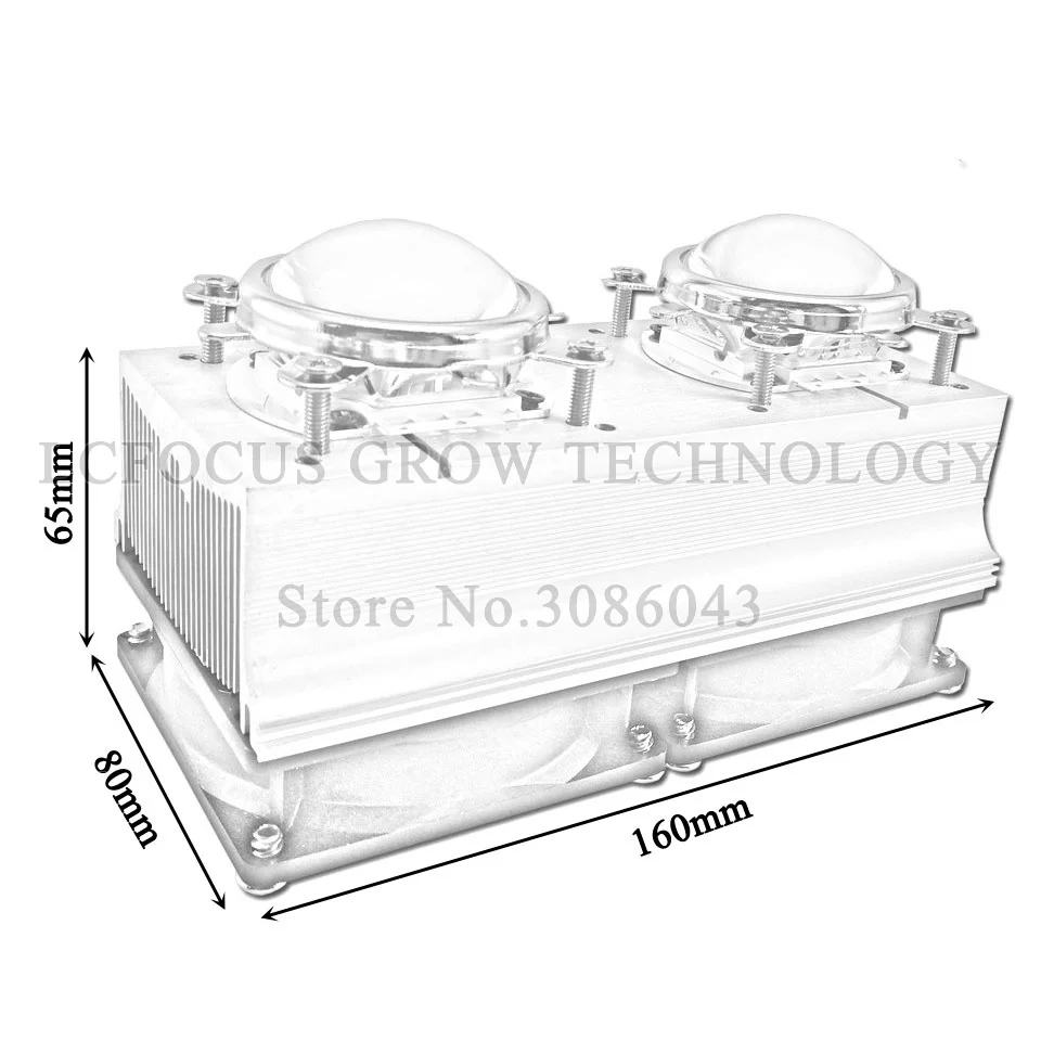  LED Heatsink Radiator + 60 90 120 Degrees Len + Reflector Bracket + Fans For High Power 20W 30W 50W - 32834919048