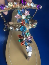 Color Rhinestone Sexy Sandals Women Sexy Toe Gladiator Sandals Women Crystal Shoes Female Flat Rome Stylish Flat Diamond Sandals sexy flat rhinestone sandals snake style design flip women s sandals crystal decoration lady cute party silver shoes for dress