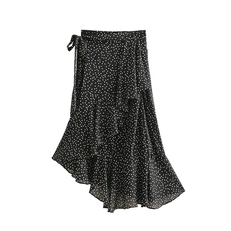 Горячая Распродажа 48-5684 июня Европа и США Мода черная волна точка талии юбка
