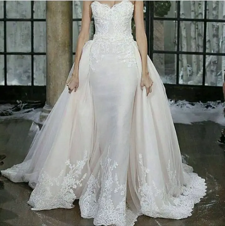Zuhair Murad 2019 custom made wedding dress Sweetheart Ruffle Fashion sexy beaded Sweep train Organza bridal gown vestido de nov | Свадьбы и