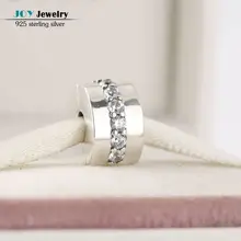Sendero Luminoso Clip Granos Del Encanto Fit Pandora Pulseras Diy con Piedra de Circón AAA 925 Lock Clip Granos Del Tapón de Plata 2016
