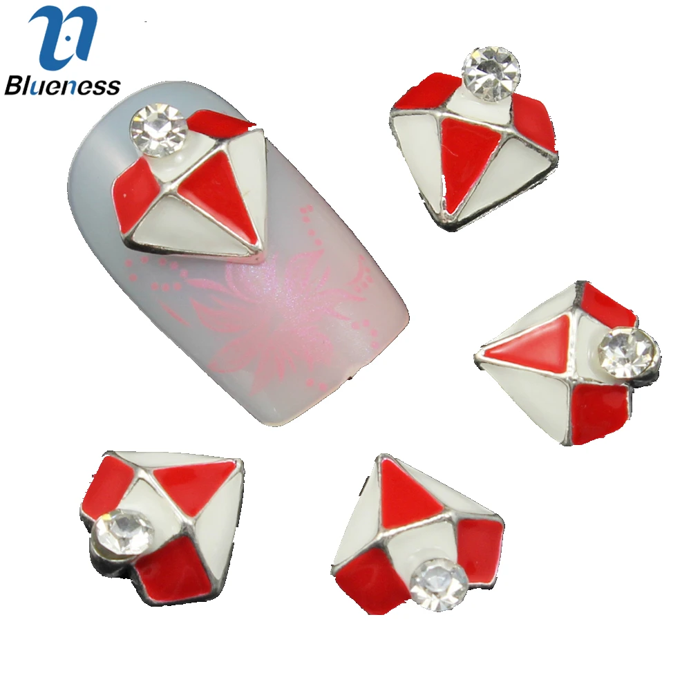 10pc Colorful Diamond Shape Rhinestones 3d Nail Art Decorations Alloy Sticker Charms Jewelry for Gel/Polish Tool TN489 | Красота и