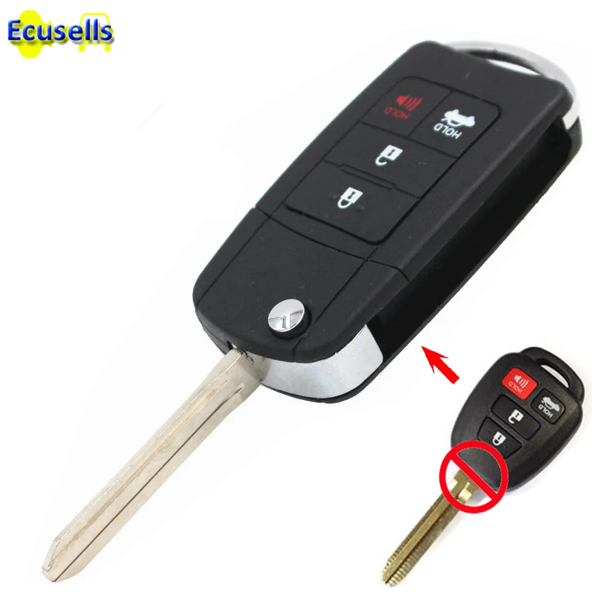 

NEW 4 buttons UNCUT Switch FOLDING FLIP Blank FOB CASE SHELL REMOTE KEY FOR TOYOTA CAMRY with TOY43 blade
