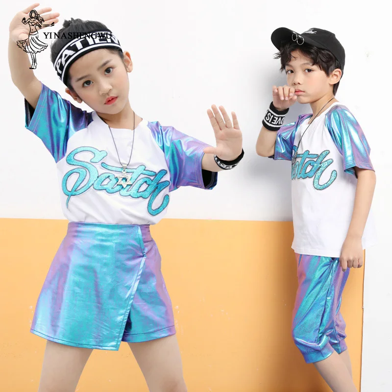 Online Trajes de baile de Jazz para niñas, juego de baile de calle para niños, ropa de baile de Jazz para niñas, trajes de actuación de lentejuelas