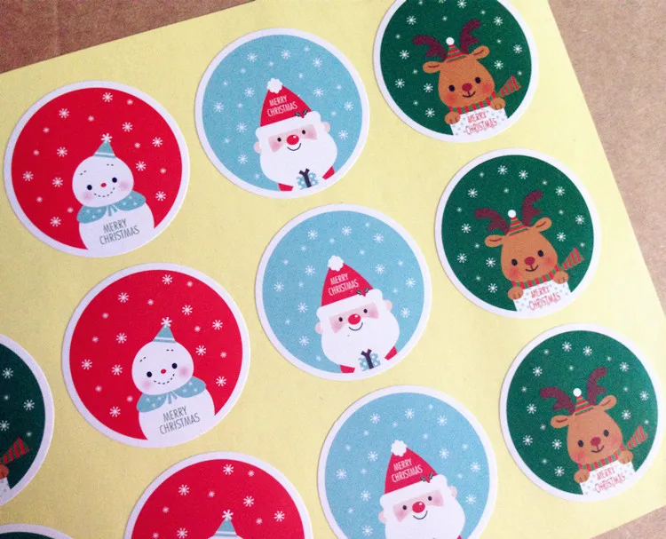 

360pcs Christmas Santa Claus Snowman Elk Gift Seal Label Stickers for Party Favor Cookie Bag Candy Box Decor
