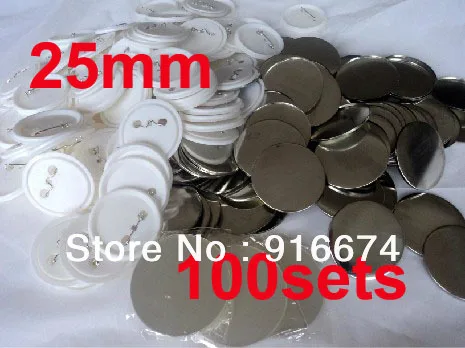 

Free shipping Discount 1" 25mm 100 Sets Professional Badge Button Maker Pin Back Pinback Button Supply Materials