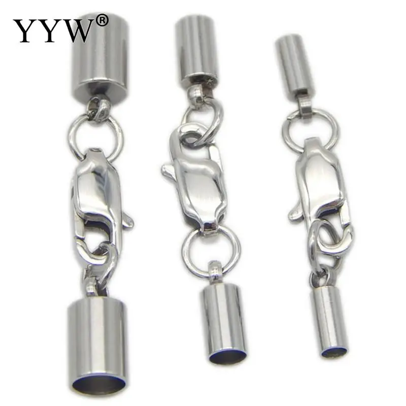 

5pc/Bag Stainless Steel Lobster Claw Clasps Caps Extended Chain Leather Cord Jump Rings Jewelry Connector Fit 1.5/2/2.5/3/4 mm