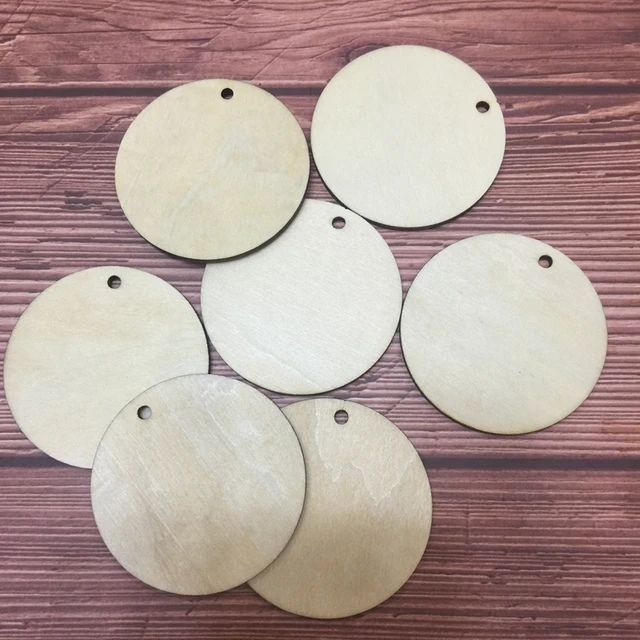 5pcs 50mm Wood Plywood Circles Round Wood Cutouts Coins Unfinished Wooden  Circles for Crafts, DIY, Art, Ornaments