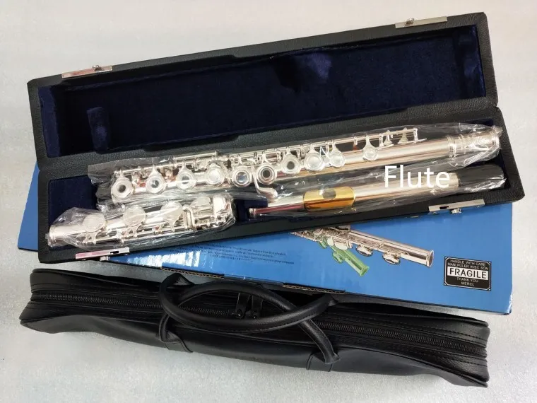Flute YFL 371H Silver flute C tune 17 open Gold mouthpiece musical instruments E key flute