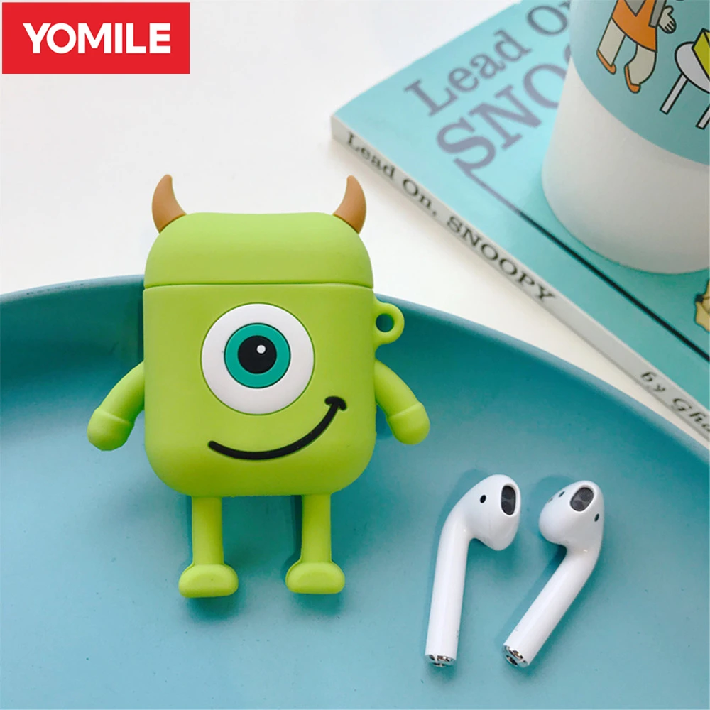 

3D Cute Cartoon Monsters Earphone Cases For Apple AirPods 1 2 Earpods AirPods2 Bag Silicone Covers Bluetooth Air Pods Protection