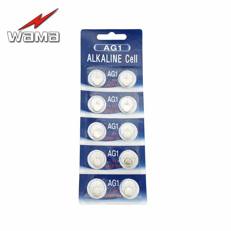 10x Wama AG1 LR621 1 55 V щелочные кнопочные батареи для монет оптовые поставки с фабрики 364A