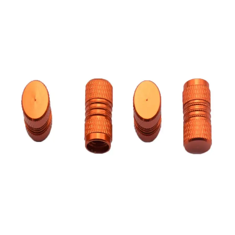 

4X Car Truck Bike Tire Wheel Rims Stem Air Valve Caps Orange Tyre Cover Aluminum Aug 18