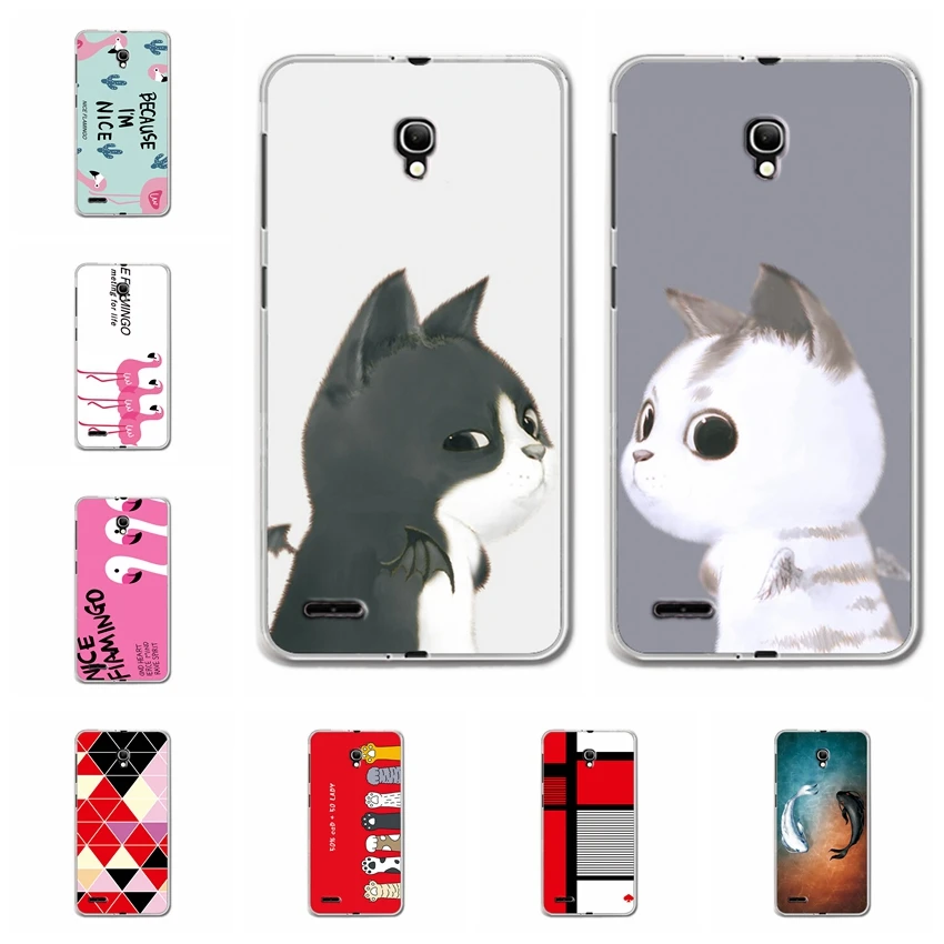 

For Alcatel One Touch Pop 2 7043 7043Y 7044 Case Cover Soft TPU Bunny Patterned Back Protective Silicone Case For Alcatel 7044X
