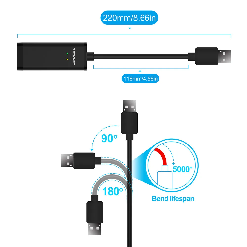 TeckNet USB Ethernet адаптер USB 3,0 сетевая карта для RJ45 Lan для Windows 10 Xiaomi Mi коробка 3 kingd коммутатор Ethernet USB