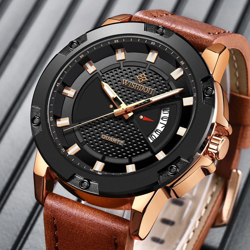 

2019 WISHDOIT Original Brand Fashion Men's Watch Quartz Watch Men Waterproof Wrist watch Military Clock relogio masculino+Box
