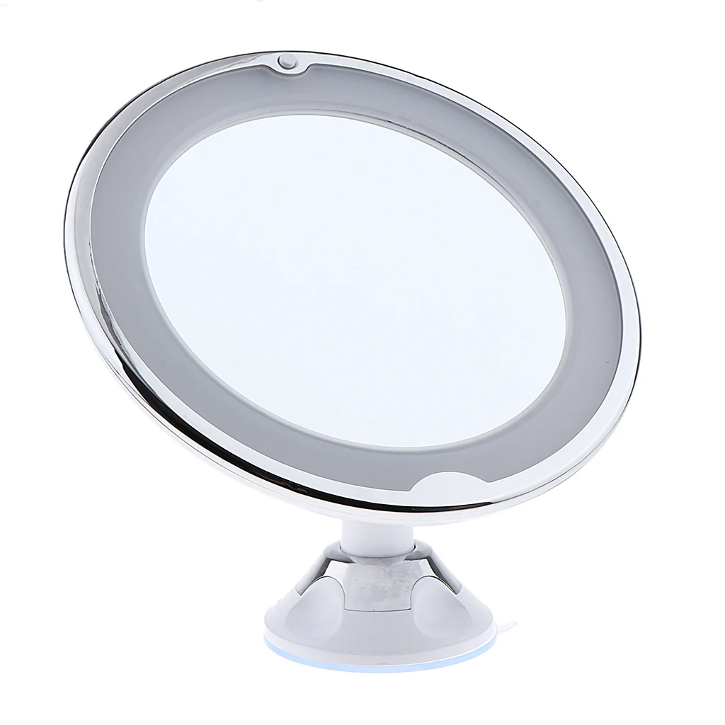 Fogless 7x Magnifying Bathroom Wall Mount Lighted Mirror 360 Swivel