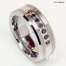 Роскошное лучшее вольфрамовое кольцо CZ для мужчин и женщин обручальное кольцо матовый Размер 6-13