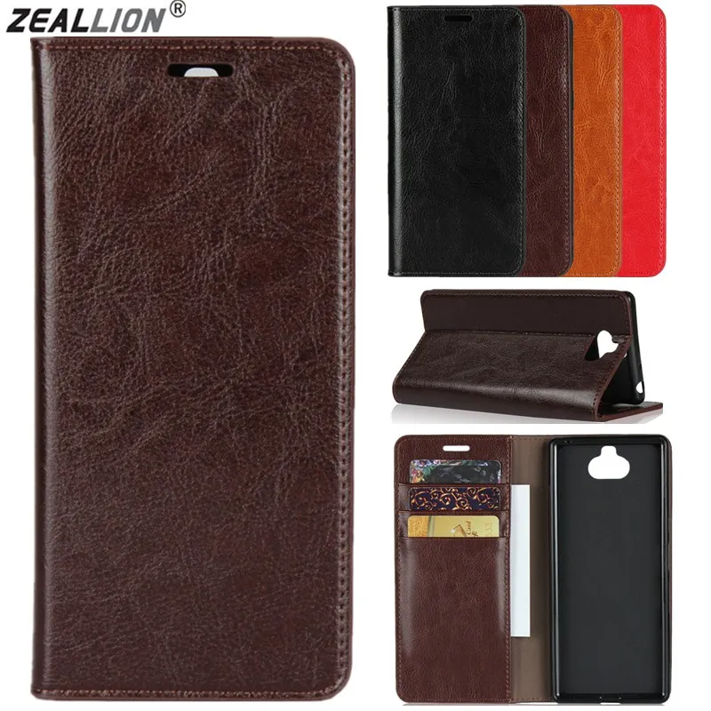

ZEALLION For Sony XZ1 XZ3 XA3 XA2 XA1 XA Ultra XZ XZ2 Premium XZ2 Compact XA1 XA2 Plus Genuine Crazy Horse Leather Case Cover