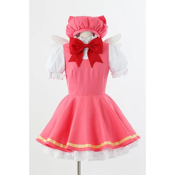 

Cardcaptor Sakura kinomoto sakura cosplay costume Magical pink dress +hat+ wings costume 11