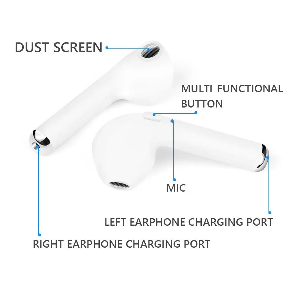 True Bluetooth Headset Wireless i7 TWS Wireless Earphones Casque Sans Fil Charging Box Wireless Earpiece Bluetooth Earphones 