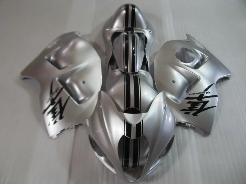 

Silver black Injection mold Fairing kit for SUZUKI hayabusa GSXR1300 96 99 07 GSXR1300 1996 2007 Fairings set+gifts SB01
