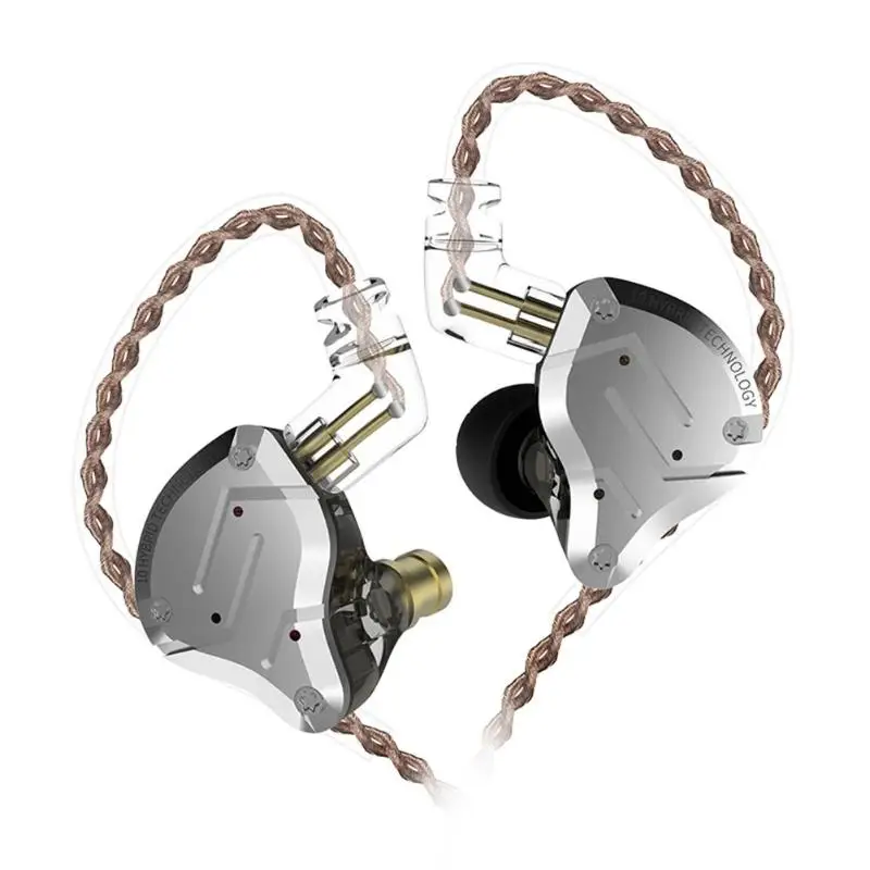 Плотным верхним ворсом KZ ZS10 Pro металлической дужкой, 4BA+ 1DD Гибридный 10 блок Hi-Fi наушники, регулятор баса, наушники, наушники