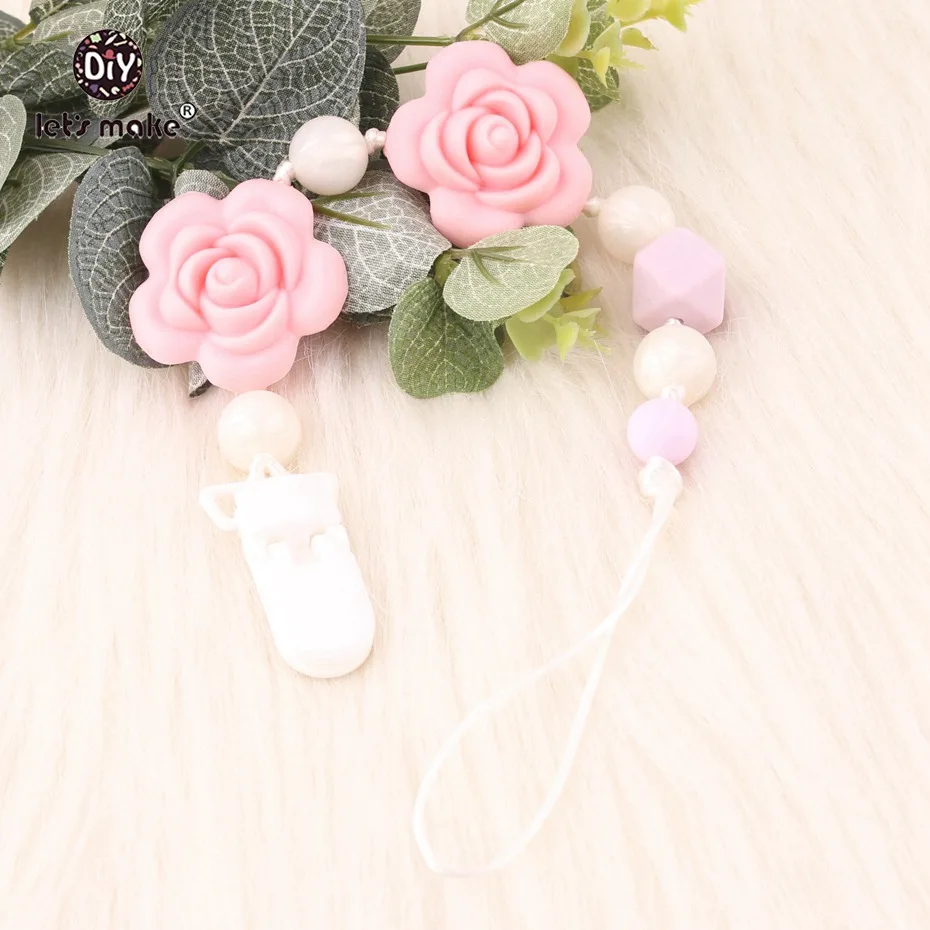 

Lets Make 1pc Silicone Rose Pacifier Clip Unisex Trendy Dummy Nipple Sholder Nursing Bracelet Newborn Gift Baby Gift Teethers