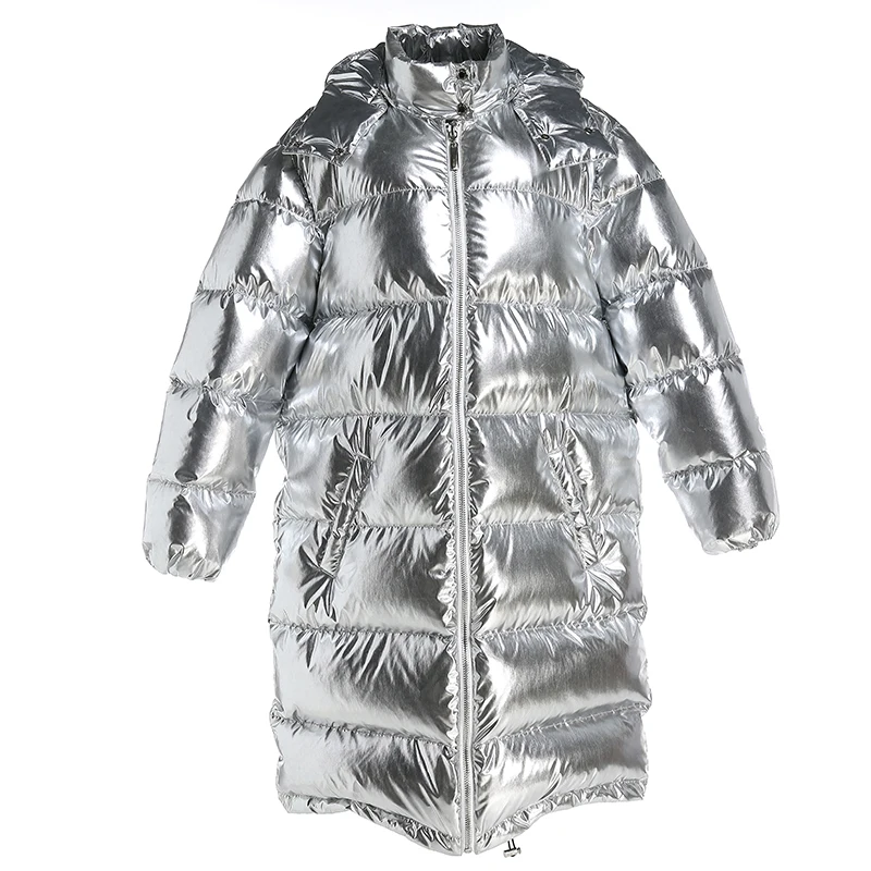 Veste Femme Streetwear Manteau Brillant Rembourré Vestes Fille Parka Capuche Surdimensionné Hiver Nouveau 2019 Femmes Sustans Argent À De Nouvelle Yf7v6ygb
