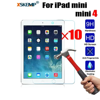 

XSKEMP 10Pcs/Lot 9H Screen Protector Tempered Glass For Apple iPad mini 4 7.9 inch HD Ultra Thin Tablet PC Protective Guard Film