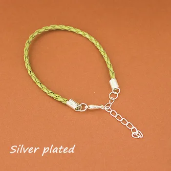 

Bracelets With Silver Plated Lobster Clasps 5cm Extender Cains Fashion Jewelry 3MM*7.5" Assorted Colors PU Waxed Leather