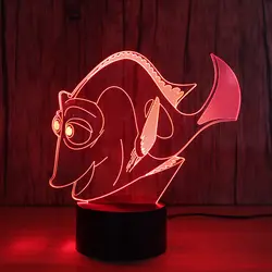 3D светодиодный настольная лампа usb-визуальный Luminaria прикроватная ночник для детей Подарки морской рыбы Форма лампа младенца спать ночью