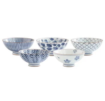 

Japanese Style Noodles Salad Rice Soup Bowl For Home Restaurant Classical Ceramic Anti-scalding Bowl Kitchen Accessories LF353
