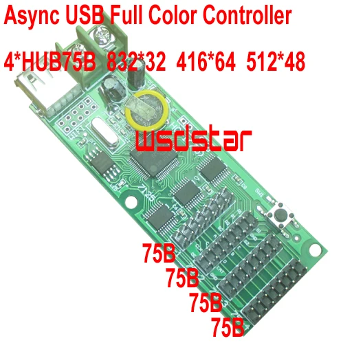 Дешевый Async USB полноцветный контроллер 832*32 4* HUB75 дизайн для небольшого размера светодиодный дисплей мини RGB светодиодный контроллер 2 шт./лот