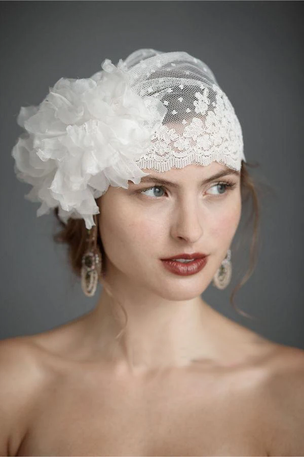 New Bridal Hair Hat Luxury Hand made One Flower Ivory white red black