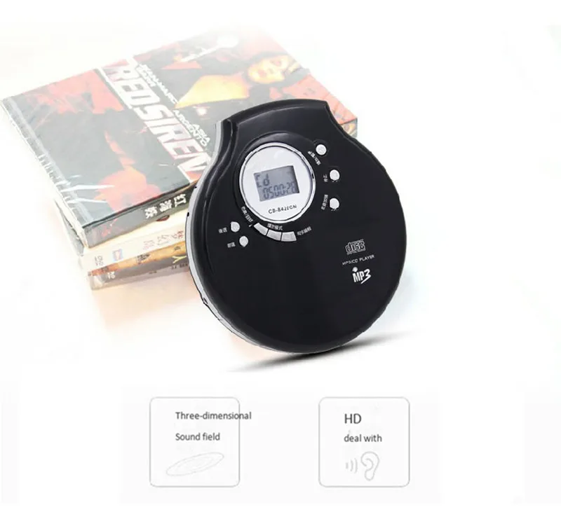 Портативный CD Walkman обучающая машина Музыкальный плеер Поддержка MP3 CD-R-RW английский диск формат светодиодный дисплей Зарядка батарея гарнитура