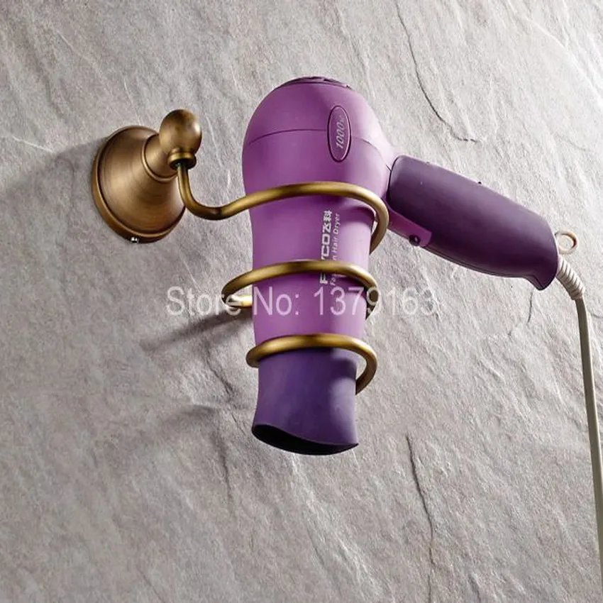 

Bathroom Accessories Antique Brass Hair Dryer Holder Wall Mounted Vintage/Retro Dryer Holder aba144