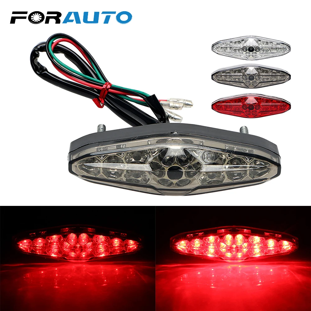 

FORAUTO 15 LED Motorcycle Signal Lamp Tail Lighting Warning Lights Indicator Lamp Running Light Red Brake Light
