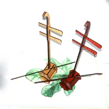 3D деревянные китайские инструменты Пазлы Китайский инструмент эрху DIY сборка модель щипковые инструменты головоломки Дети Образование DIY игрушки