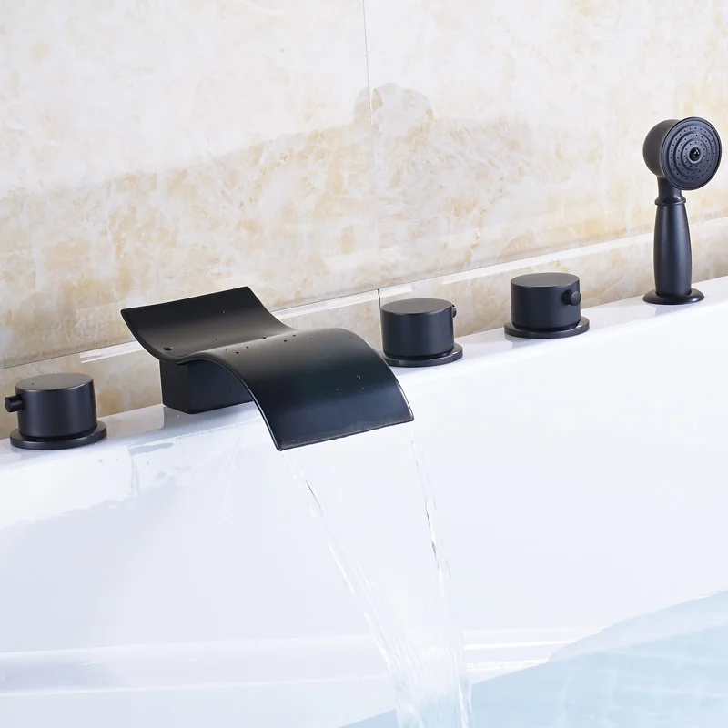 5 шт. смеситель для ванны Водопад с 3 ручками|faucet set|bathtub faucetstub faucet set |