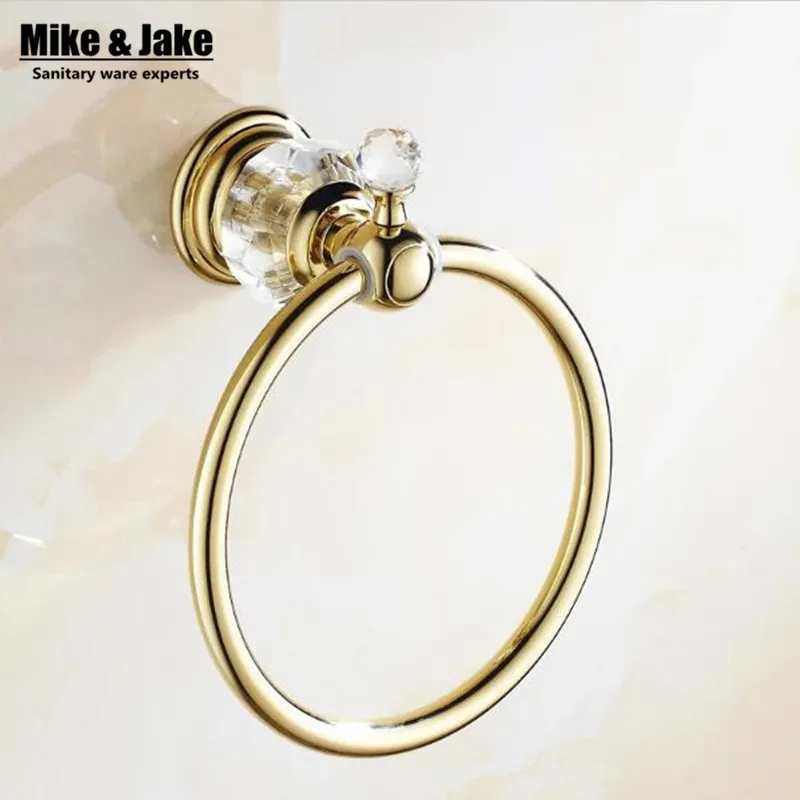 Golden bathroom towel ring holder crystal Towel holder Ring,Towel Bar