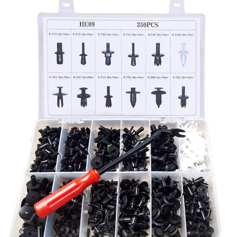 

350PCS Car Auto Push Pin Rivet Trim Clip Panel Body Interior Assortment Set For Volvo/BMW /GM /Ford /Toyota /Honda /Nissan