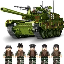 Военная тематическая военная машина Китай 99 боевой танк строительные блоки большие творческие модели развивающие игрушки Кирпичи