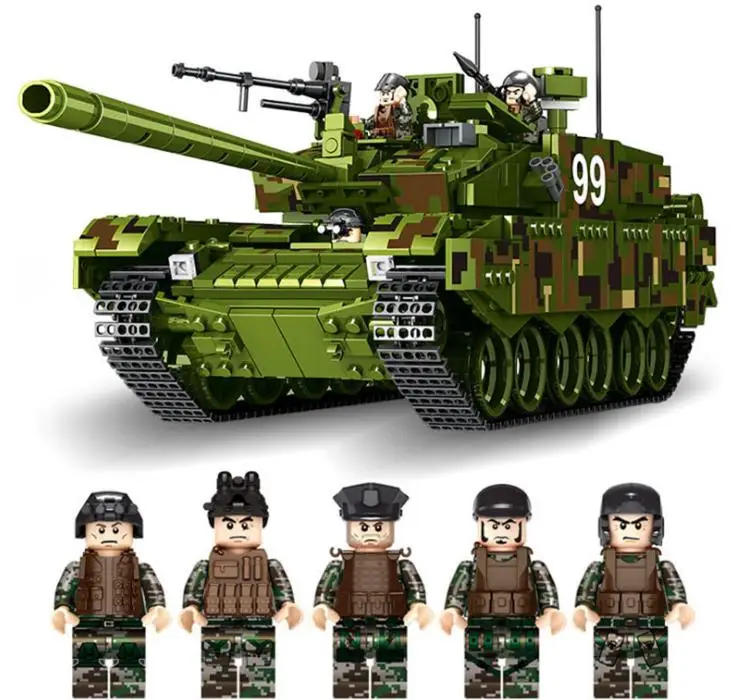 2020 Новый военный тематический игрушечный автомобиль 99 боевой танк строительные