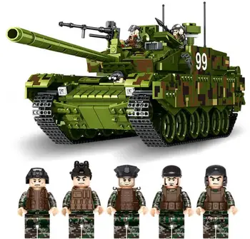 

2020 NEW Military Theme War Machine China 99 Battle Tank Building Blocks Large Creative Models Education Toys Bricks