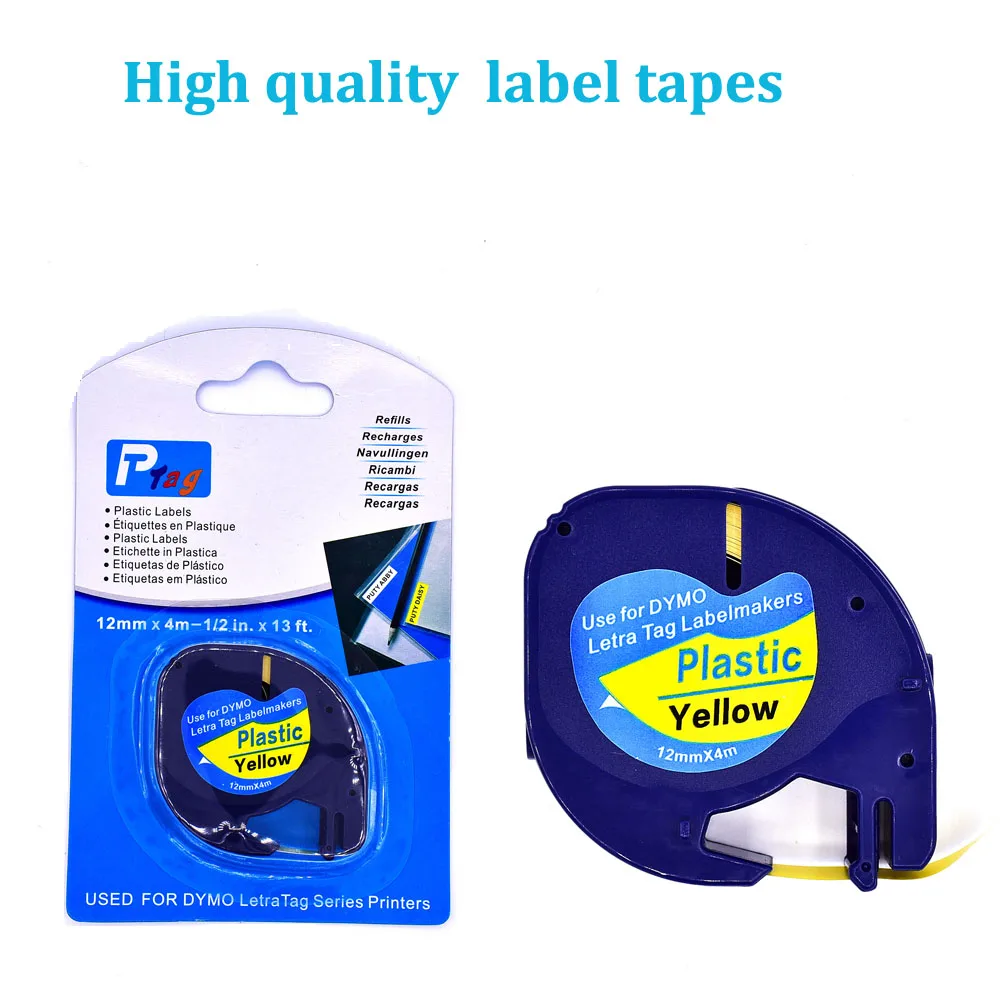 4PK Compatible for Dymo LT 1/2'' Plastic LetraTag Refill Color Label Tapes 91332 4PK Compatible for Dymo LT 1/2'' Plastic LetraTag Refill Color Label Tapes 91332