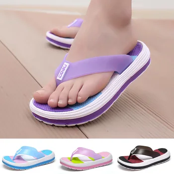 

New Women Flat Summer Thong Slippers Flip Flops Casual New Ladies Beach Shoes Female Mixed Color Fashion Couple Footwear