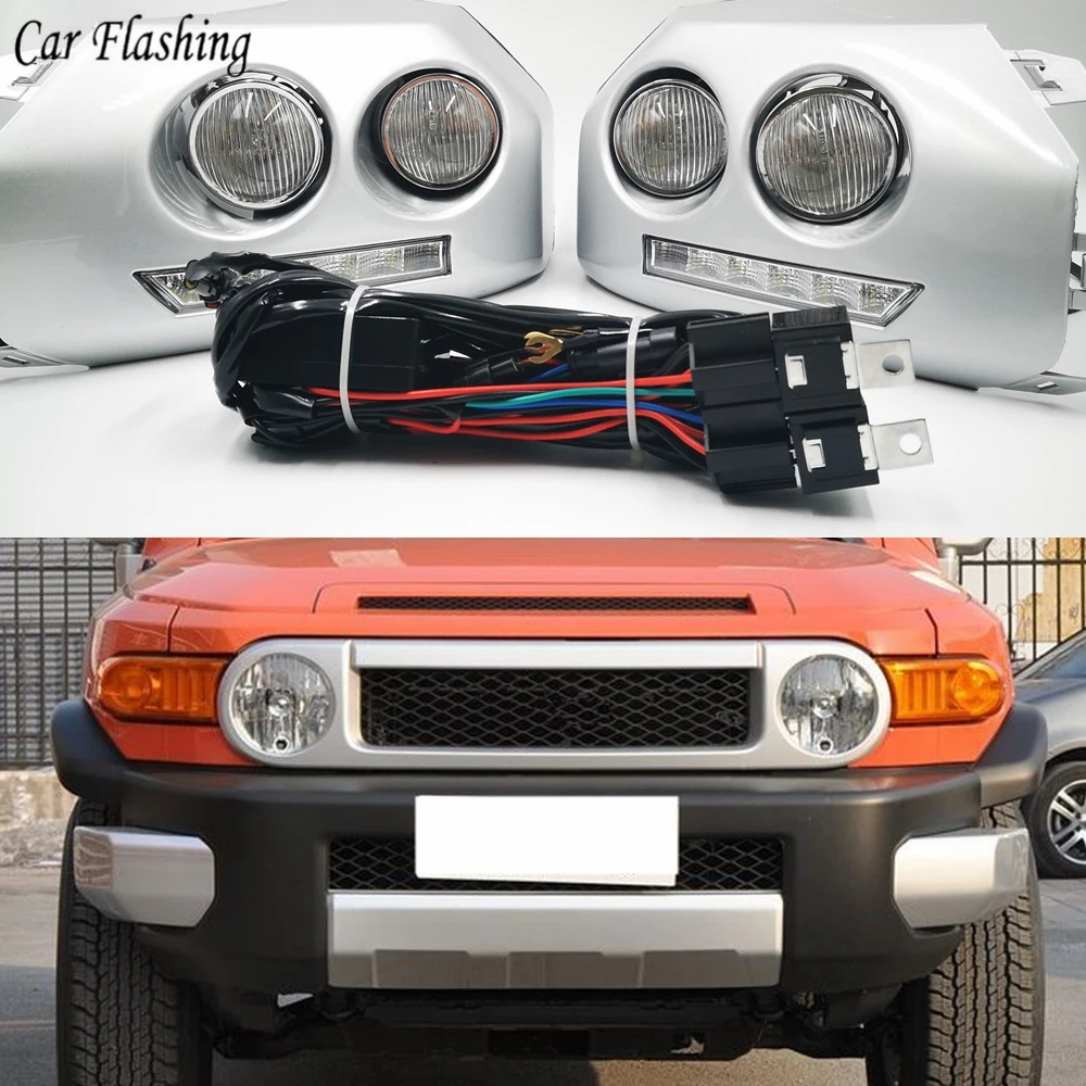 1pair Car Led Drl Daytime Running Light For Toyota Fj Cruiser 2007