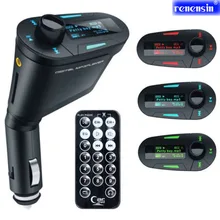 Новые популярные 3,5 мм аудио синий ЖК-дисплей комплект автомобиля MP3 музыкальный плеер дистанционного Беспроводной FM передатчик модулятор Авто Радио+/USB/SD/MMC