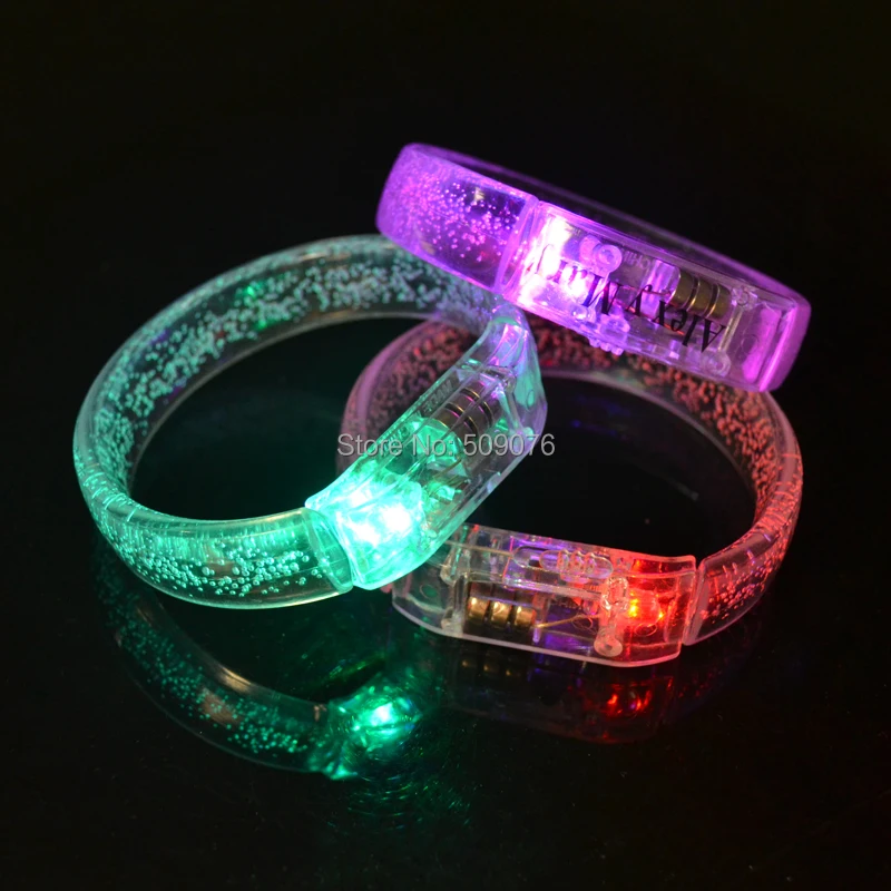 

2pcs/lot light up bangle LED Flash Blinking Party Bracelet flashing acrylic Wrist Band for party supplies